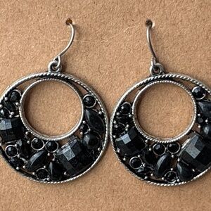 Elegant Black and Silver Earrings